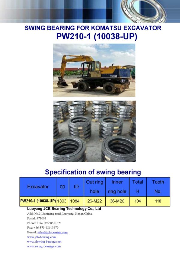 swing bearing for excavator PW210-1（10038-UP）