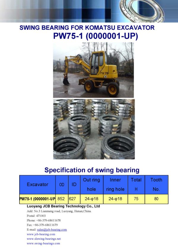 swing bearing for excavator PW75-1 （0000001-UP）