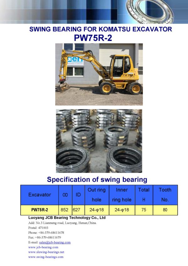 swing bearing for excavator PW75R-2
