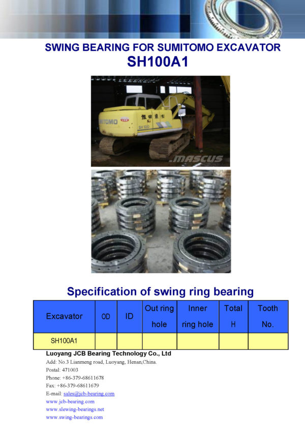 swing bearing for excavator SH100A1