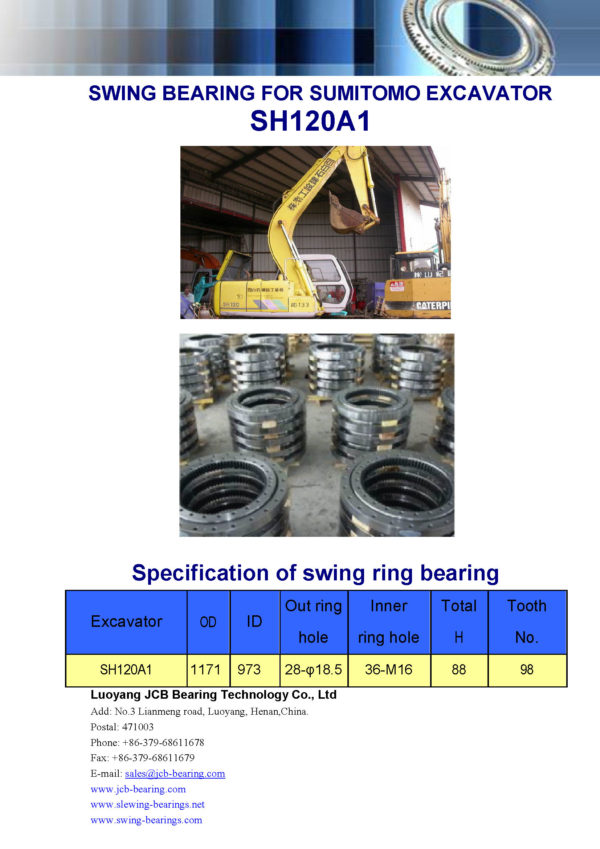 swing bearing for excavator SH120A1