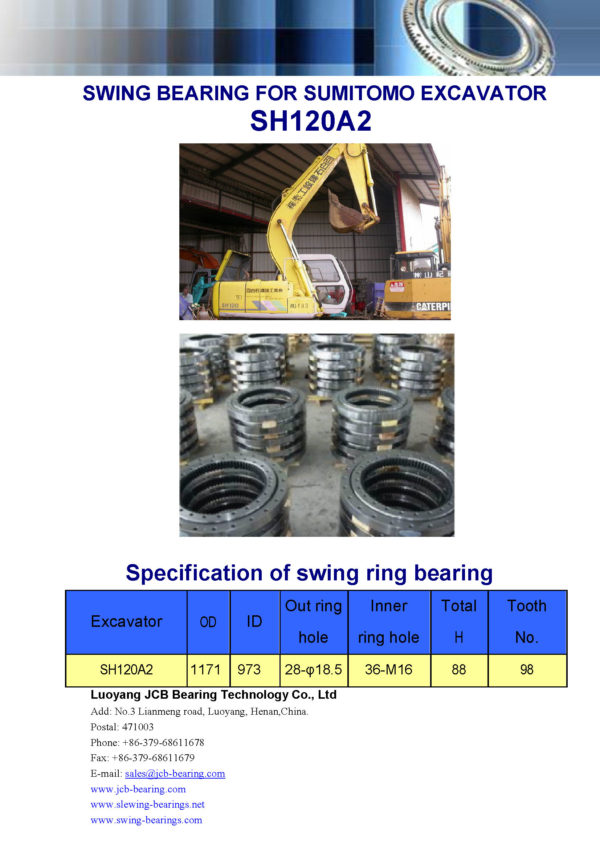 swing bearing for excavator SH120A2