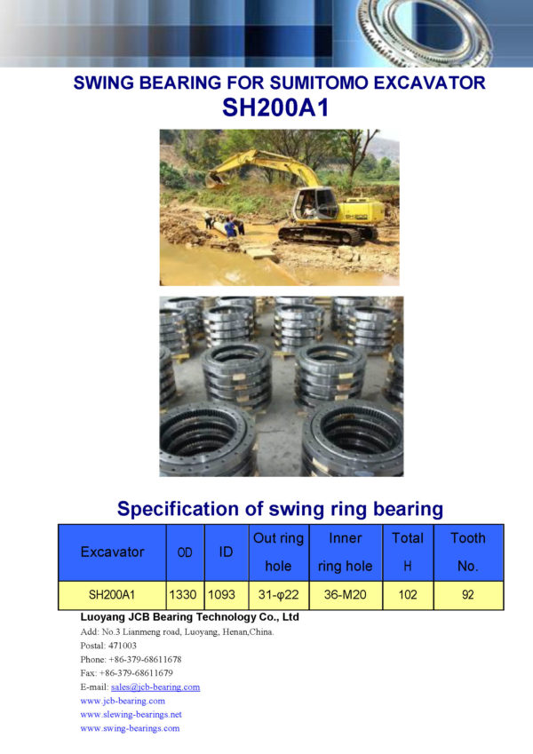 swing bearing for excavator SH200A1