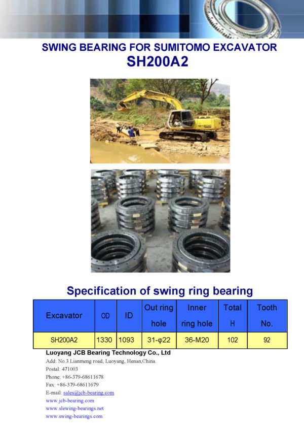 swing bearing for excavator SH200A2