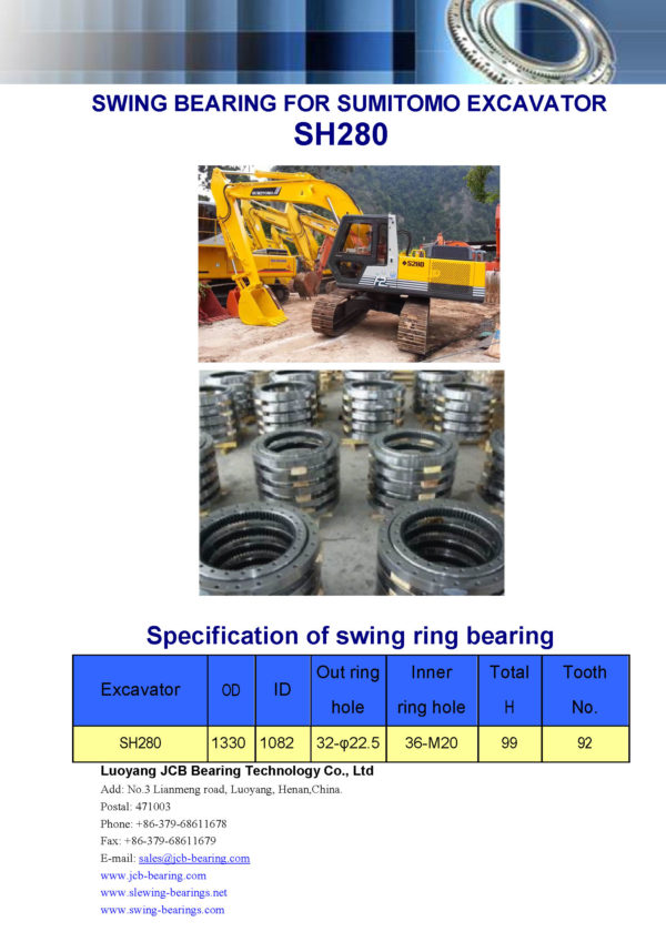 swing bearing for excavator SH280